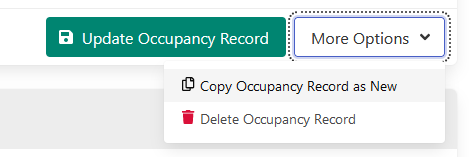 Occupancy Edit - More Options